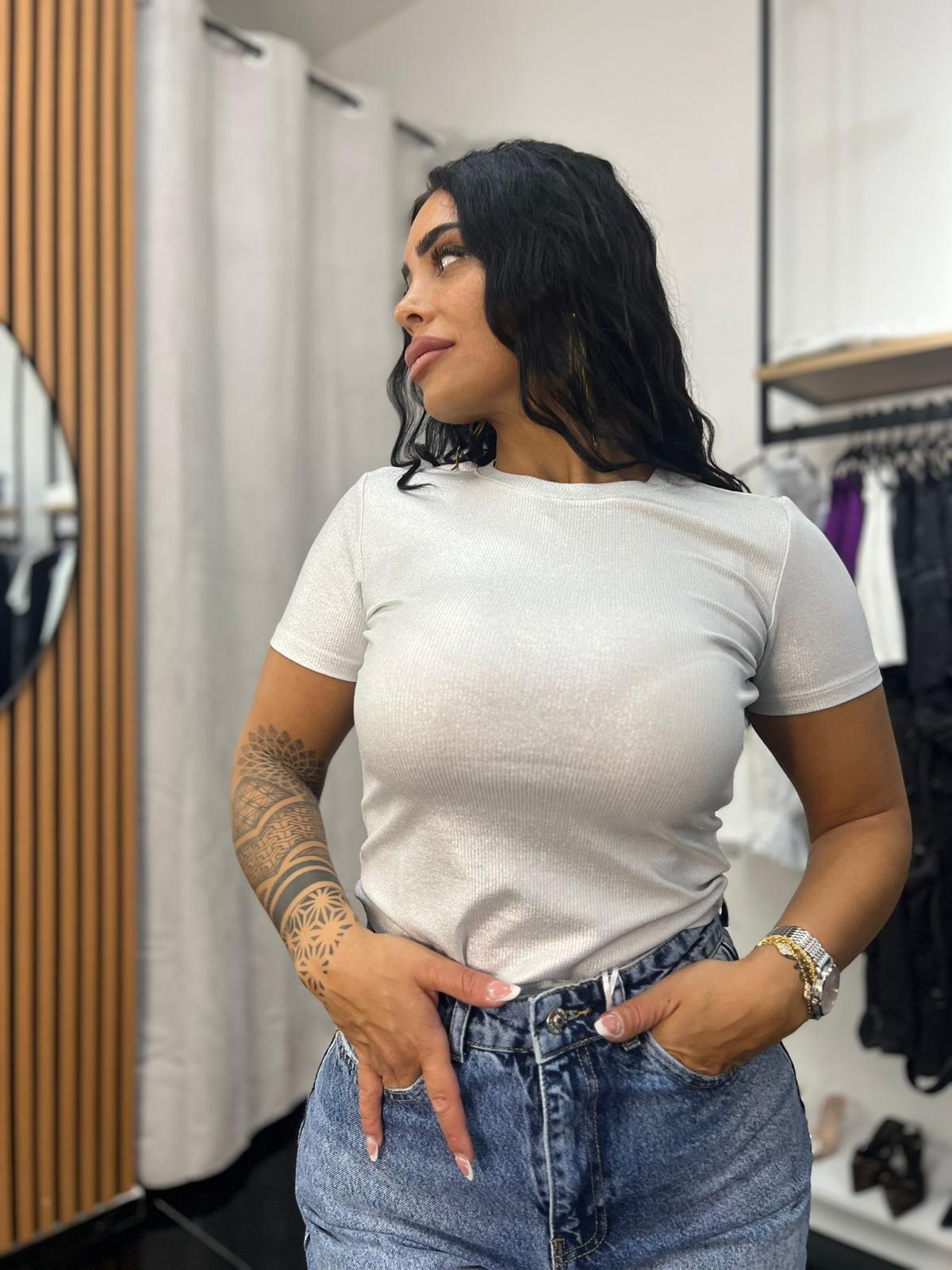 T-SHIRT GRIGIO SHINE