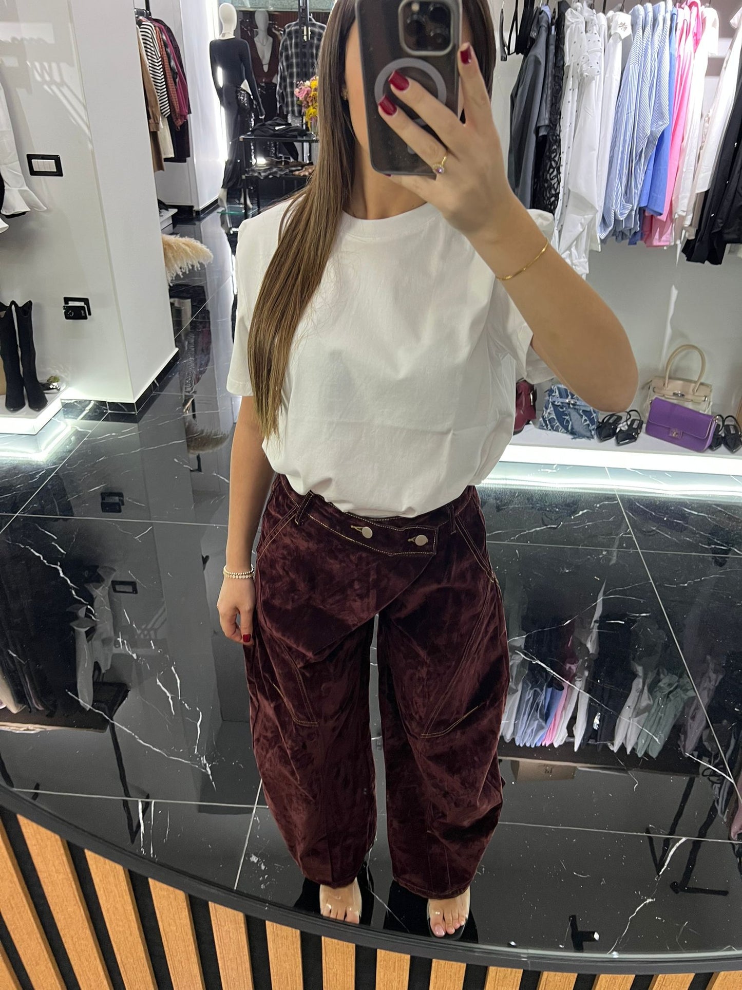 JEANS BALLON BORDEAUX