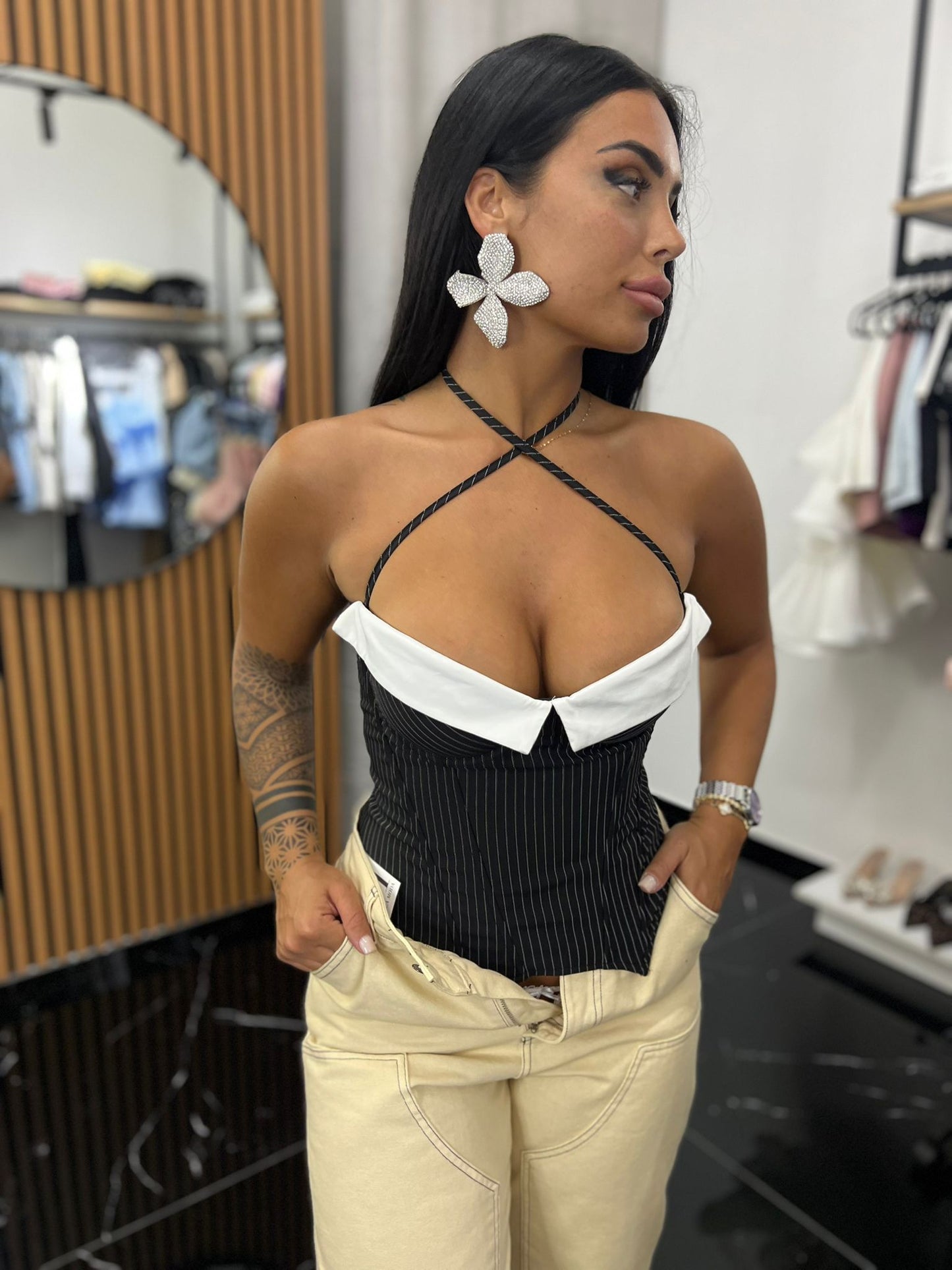 CORSETTO A RIGHE