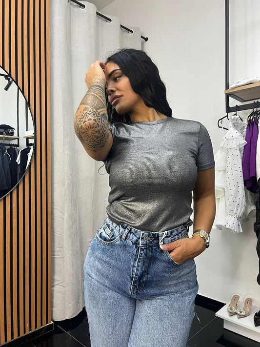 T-SHIRT GRIGIO SHINE